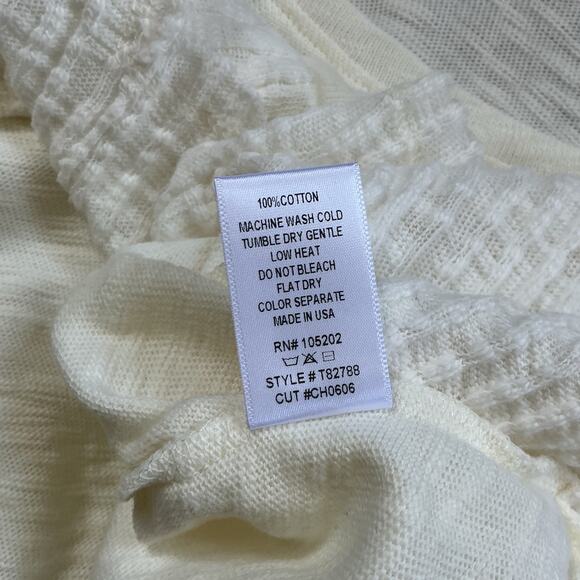 chalet et ceci Ivory Asymmetrical Lagenlook Art Ivory Knit Top Sweater Womens XL - Picture 9 of 10